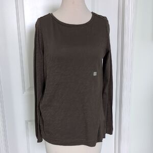 Ann Taylor LOFT Olive Long Sleeve Top with Buttons Size S